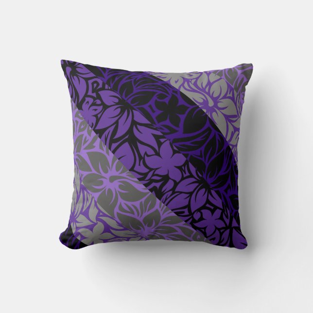 Moloaa Bay Hawaiian Hibiscus Striped Kussens (Voorkant)