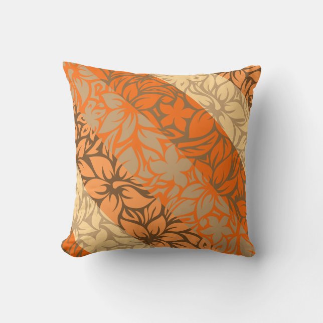 Moloaa Bay Hawaiian Hibiscus Striped Kussens (Voorkant)