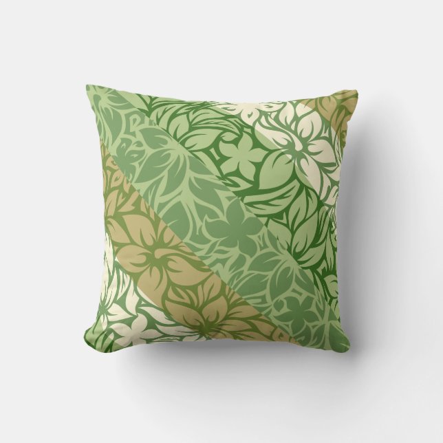 Moloaa Bay Hawaiian Hibiscus Striped Kussens (Voorkant)