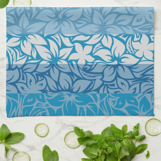 Moloaa Bay Hawaiian Hibiscus Striped Towels Theedoek (Gevouwen)