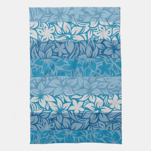 Moloaa Bay Hawaiian Hibiscus Striped Towels Theedoek (Verticaal)