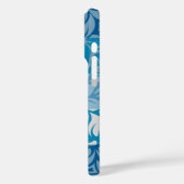 Moloaa Bay Hawaiian Striped Hibiscus Blue Case-Mate iPhone Case (Achterkant / Links)