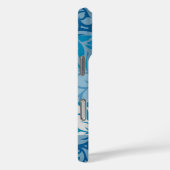 Moloaa Bay Hawaiian Striped Hibiscus Blue Case-Mate iPhone Case (Achterkant / Rechts)