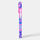 Moloaa Bay Hawaiian Striped Hibiscus Pink Blue Case-Mate iPhone Case (Achterkant / Links)