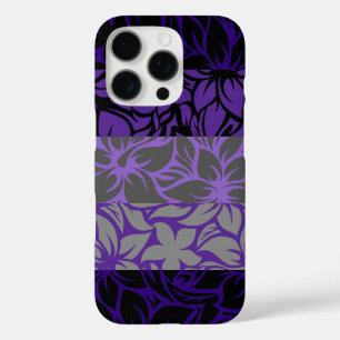 Moloaa Bay Hawaiian Striped Hibiscus Puple iPhone 16 Pro Hoesje