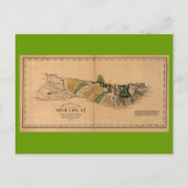 Molokai, 1897,  Hawaii Map Briefkaart (Voorkant)