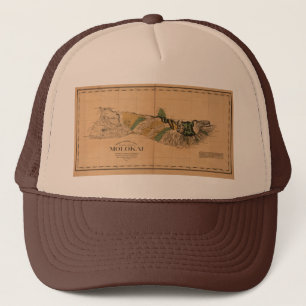 Molokai, 1897,  Hawaii Map Trucker Pet