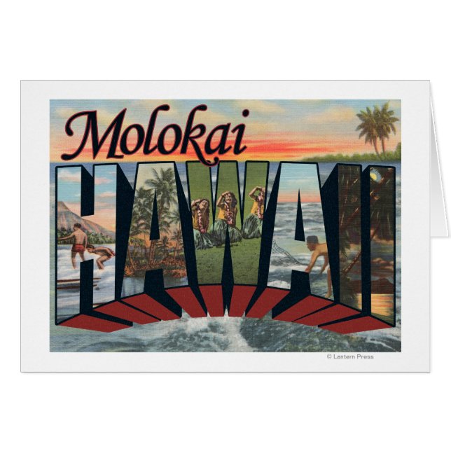 Molokai, Hawaii - Grote lettertjes (Voorkant Horizontaal)