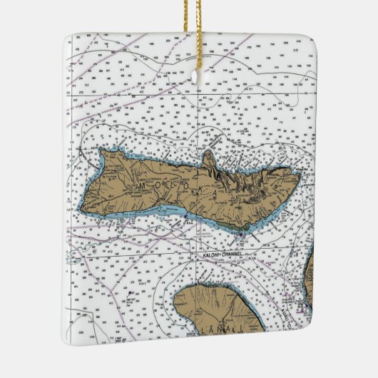 Molokai Hawaii Nautical Chart Keramisch Ornament (Rechts)