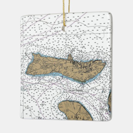 Molokai Hawaii Nautical Chart Keramisch Ornament (Links)