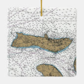 Molokai Hawaii Nautical Chart Keramisch Ornament (Achterkant)