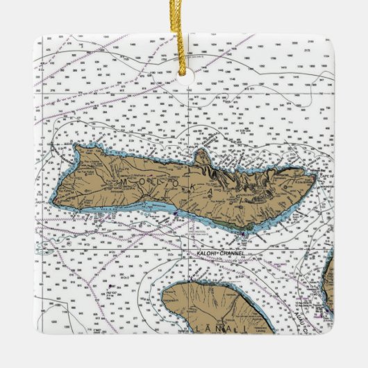 Molokai Hawaii Nautical Chart Keramisch Ornament (Voorkant)