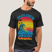 Molokai Hawaii Retro Throwback Surf & Beach Souven T-shirt (Voorkant)