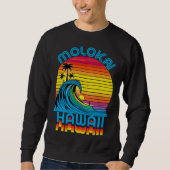 Molokai Hawaii Retro Throwback Surf & Beach Souven Trui (Voorkant)