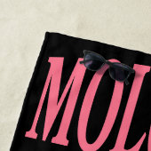 Molokai Hawaii Roze Beach Bachelorette Custom Strandlaken (In situ)