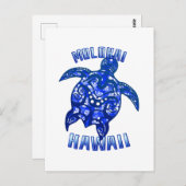 Molokai Hawaii Vacation Tribal Turtle Briefkaart (Voorkant / Achterkant)