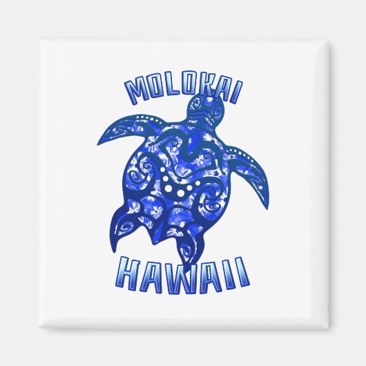 Molokai Hawaii Vacation Tribal Turtle Magneet (Voorkant)