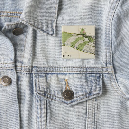 Molokai, Hawaii Vierkante Button 5,1 Cm (In situ)