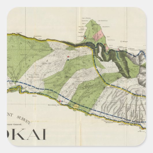 Molokai, Hawaii Vierkante Sticker (Voorkant)