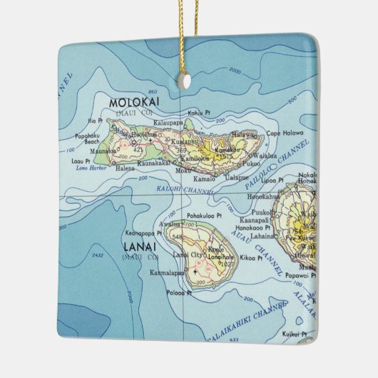 Molokai kaart keramisch ornament (Links)