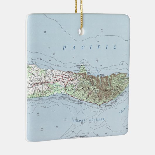 Molokai  kaart keramisch ornament (Rechts)