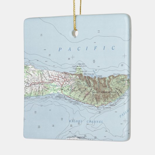 Molokai  kaart keramisch ornament (Links)