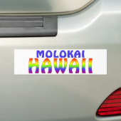Molokai Regenboogschrift Hawaii Bumpersticker (Op auto)