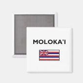 Molokai USA Hawaïaanse vlag Lichtkleur Magneet (Voorkant / Achterkant)