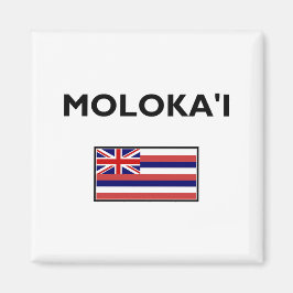 Molokai USA Hawaïaanse vlag Lichtkleur Magneet