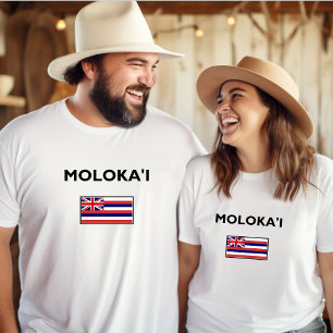 Molokai USA Hawaïaanse vlag Lichtkleur T-shirt