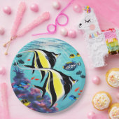 Molokini Cove Hawaiian Angel Fish Tropical Papieren Bordje (Feest)