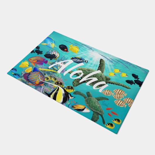 Molokini Cove Hawaiian Tropical Fish Aloha Deurmat (Schuin)