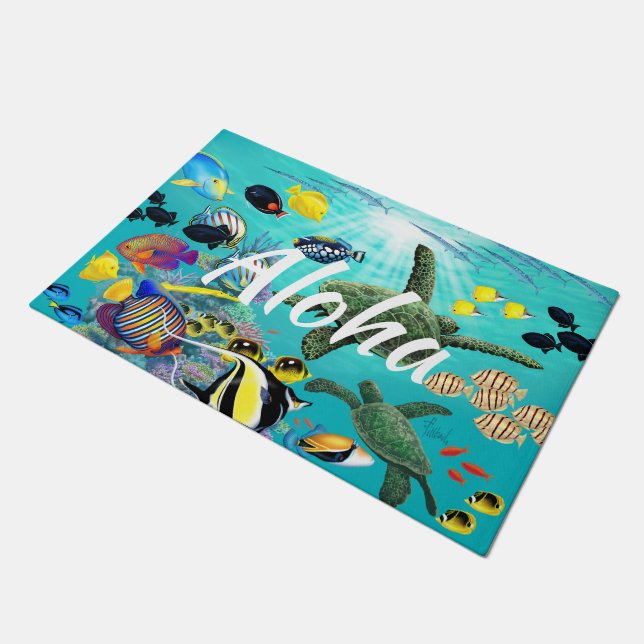 Molokini Cove Hawaiian Tropical Fish Aloha Deurmat (Schuin)