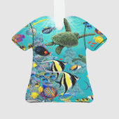 Molokini Cove Hawaiian Tropical Fish Aloha Shirt Ornament (achterkant)
