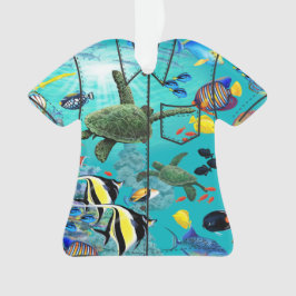 Molokini Cove Hawaiian Tropical Fish Aloha Shirt Ornament
