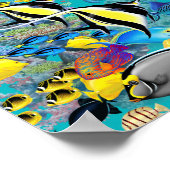 Molokini Cove Hawaiian Tropical Fish and Zee Turtl Poster (Hoek)