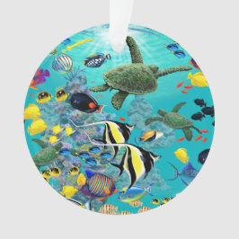 Molokini Cove Hawaiian Tropical Fish Illustration Ornament