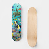 Molokini Cove Hawaiian Tropical Fish Illustration Persoonlijk Skateboard (Voorkant)