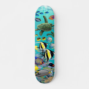 Molokini Cove Hawaiian Tropical Fish Illustration Persoonlijk Skateboard