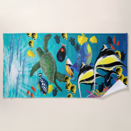 Molokini Cove Hawaiian Tropical Fish Illustration Strandlaken