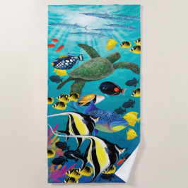 Molokini Cove Hawaiian Tropical Fish Illustration Strandlaken