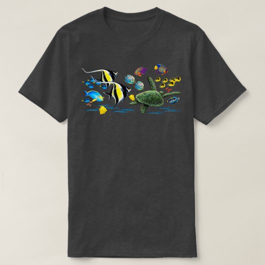 Molokini Cove Hawaiian Tropical Fish Illustration T-shirt (Design voorkant)