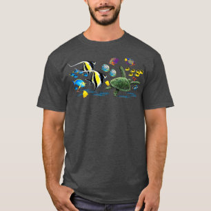 Molokini Cove Hawaiian Tropical Fish Illustration T-shirt