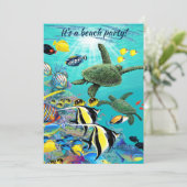 Molokini Cove Hawaiian Tropical Fish Turtle Luau Kaart (Staand voorkant)