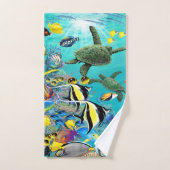 Molokini Cove Hawaiian Tropical Fish Zee Turtle Bad Handdoek (Handdoek)