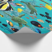 Molokini Cove Hawaiian Tropical Fish Zee Turtle Cadeaupapier (Hoek)