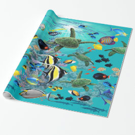 Molokini Cove Hawaiian Tropical Fish Zee Turtle Cadeaupapier