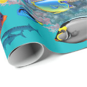 Molokini Cove Hawaiian Tropical Fish Zee Turtle Cadeaupapier (Rol Hoek)