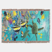 Molokini Cove Hawaiian Tropical Fish Zee Turtle Deken (Voorkant)