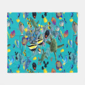 Molokini Cove Hawaiian Tropical Fish Zee Turtle Fleece Deken (Voorkant (Horizontaal))